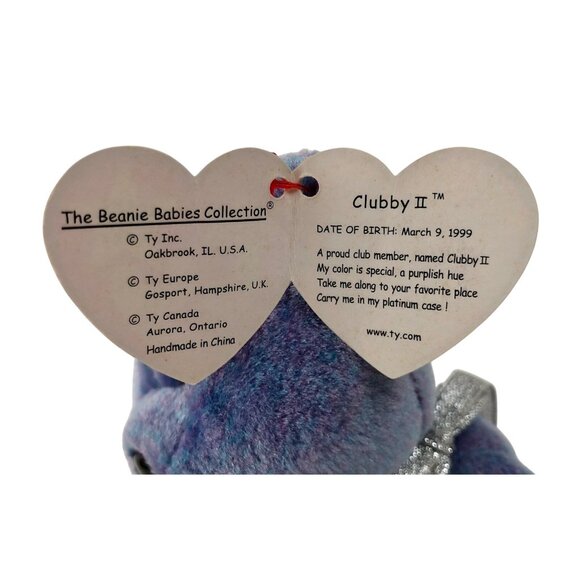 TY Beanie Babies Collection Clubby II 1999 Hang Tag Plush Retired Stuffed Animal - Picture 7 of 8